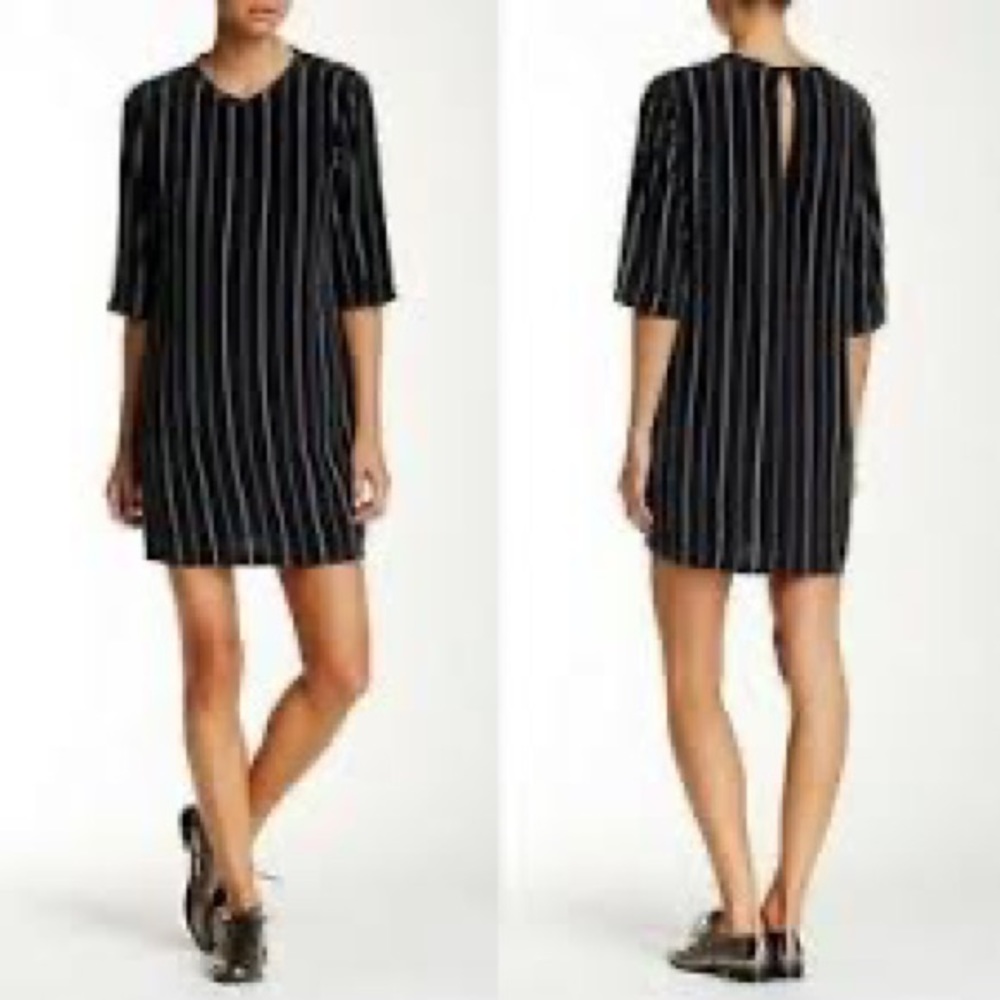 Equipment Black Striped Dress